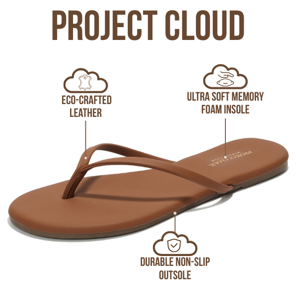 Foundations | Flip Flops de Eco-Cuero | Memory Foam | Ligeras | Antideslizantes