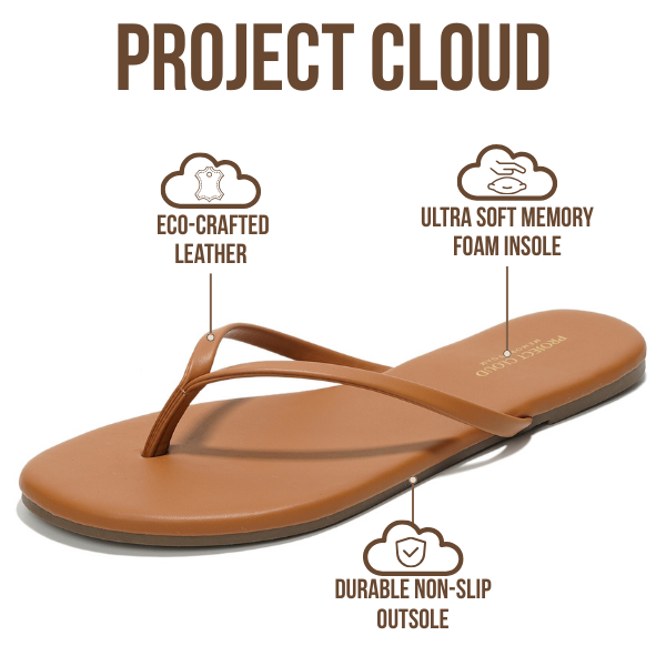 Foundations | Flip Flops de Eco-Cuero | Memory Foam | Ligeras | Antideslizantes