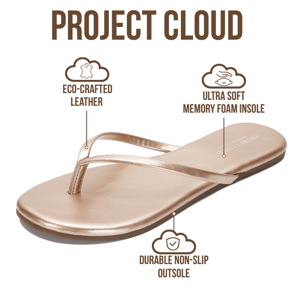 Foundations | Flip Flops de Eco-Cuero | Memory Foam | Ligeras | Antideslizantes