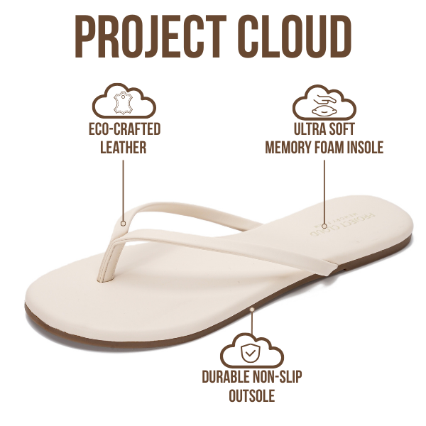 Foundations | Flip Flops de Eco-Cuero | Memory Foam | Ligeras | Antideslizantes