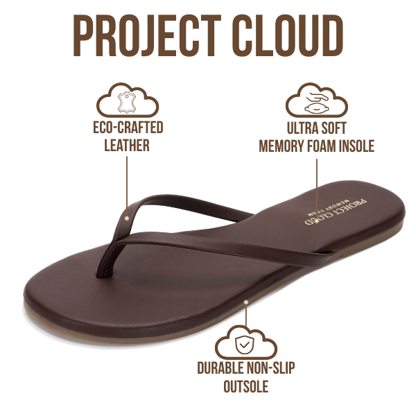 Foundations | Flip Flops de Eco-Cuero | Memory Foam | Ligeras | Antideslizantes