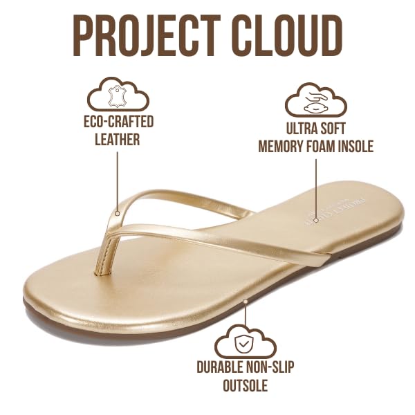 Foundations | Flip Flops de Eco-Cuero | Memory Foam | Ligeras | Antideslizantes