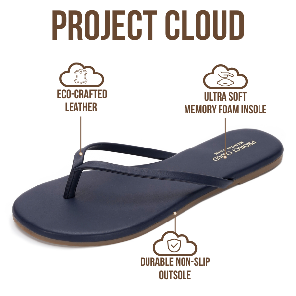 Foundations | Flip Flops de Eco-Cuero | Memory Foam | Ligeras | Antideslizantes