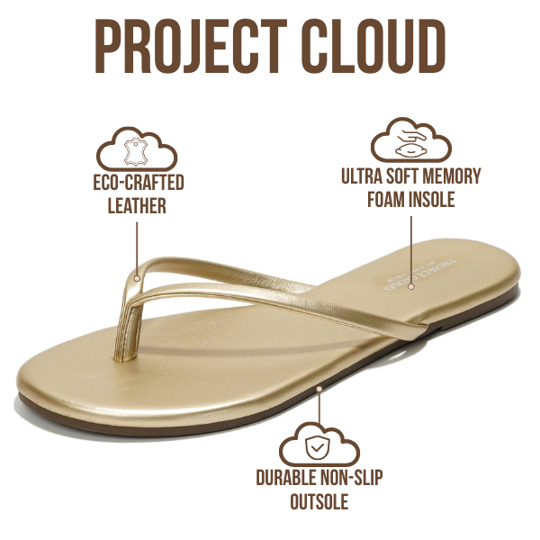 Foundations | Flip Flops de Eco-Cuero | Memory Foam | Ligeras | Antideslizantes
