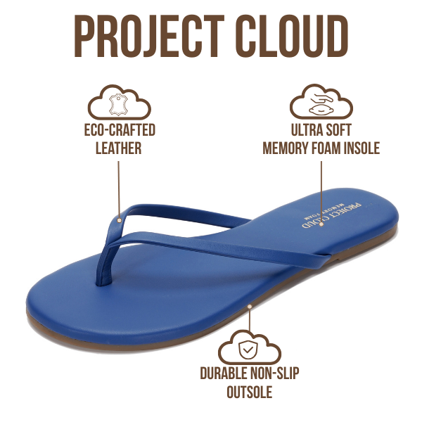 Foundations | Flip Flops de Eco-Cuero | Memory Foam | Ligeras | Antideslizantes
