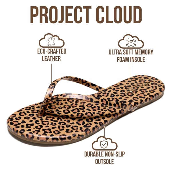 Foundations | Flip Flops de Eco-Cuero | Memory Foam | Ligeras | Antideslizantes