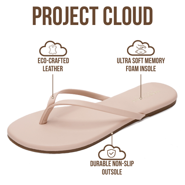 Foundations | Flip Flops de Eco-Cuero | Memory Foam | Ligeras | Antideslizantes