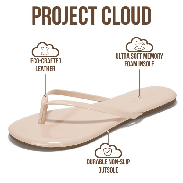Foundations | Flip Flops de Eco-Cuero | Memory Foam | Ligeras | Antideslizantes