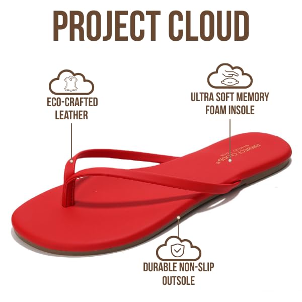 Foundations | Flip Flops de Eco-Cuero | Memory Foam | Ligeras | Antideslizantes