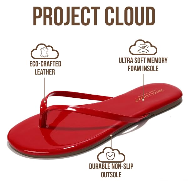Foundations | Flip Flops de Eco-Cuero | Memory Foam | Ligeras | Antideslizantes