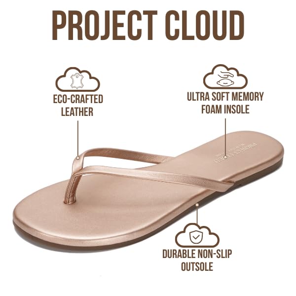 Foundations | Flip Flops de Eco-Cuero | Memory Foam | Ligeras | Antideslizantes