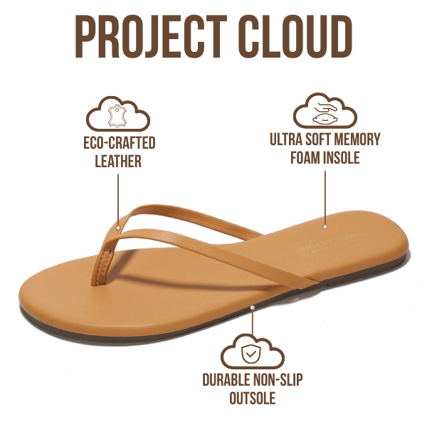 Foundations | Flip Flops de Eco-Cuero | Memory Foam | Ligeras | Antideslizantes
