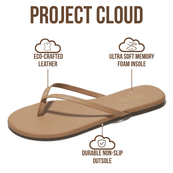Foundations | Flip Flops de Eco-Cuero | Memory Foam | Ligeras | Antideslizantes