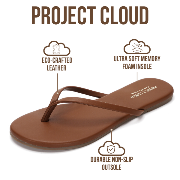 Foundations | Flip Flops de Eco-Cuero | Memory Foam | Ligeras | Antideslizantes