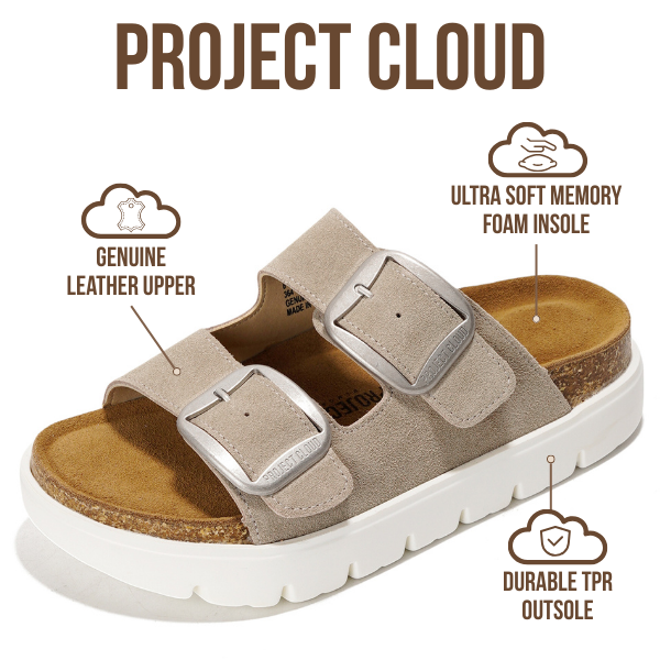 Greece Chunky | Sandalias de Plataforma de Cuero Genuino | Plantilla Plush | Antideslizantes