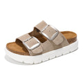Greece Chunky | Sandalias de Plataforma de Cuero Genuino | Plantilla Plush | Antideslizantes