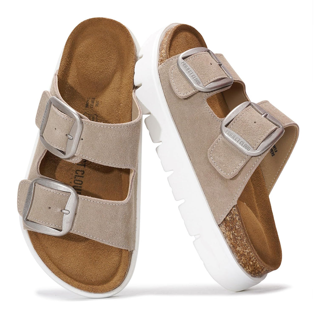 Greece Chunky | Sandalias de Plataforma de Cuero Genuino | Plantilla Plush | Antideslizantes