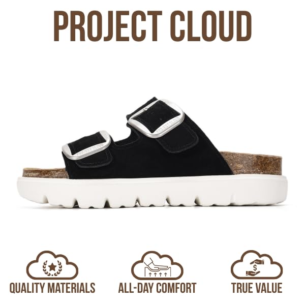 Greece Chunky | Sandalias de Plataforma de Cuero Genuino | Plantilla Plush | Antideslizantes