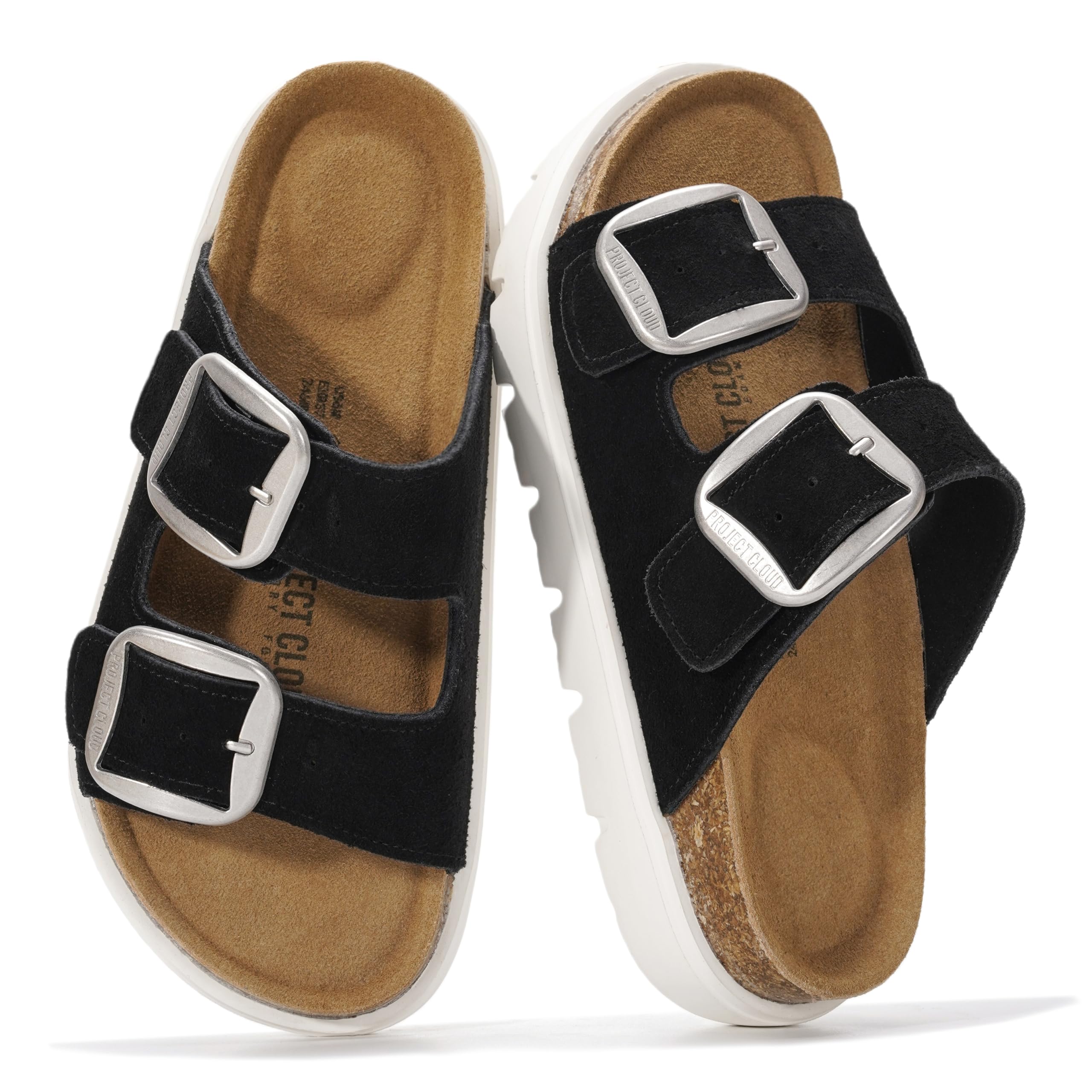 Greece Chunky | Sandalias de Plataforma de Cuero Genuino | Plantilla Plush | Antideslizantes