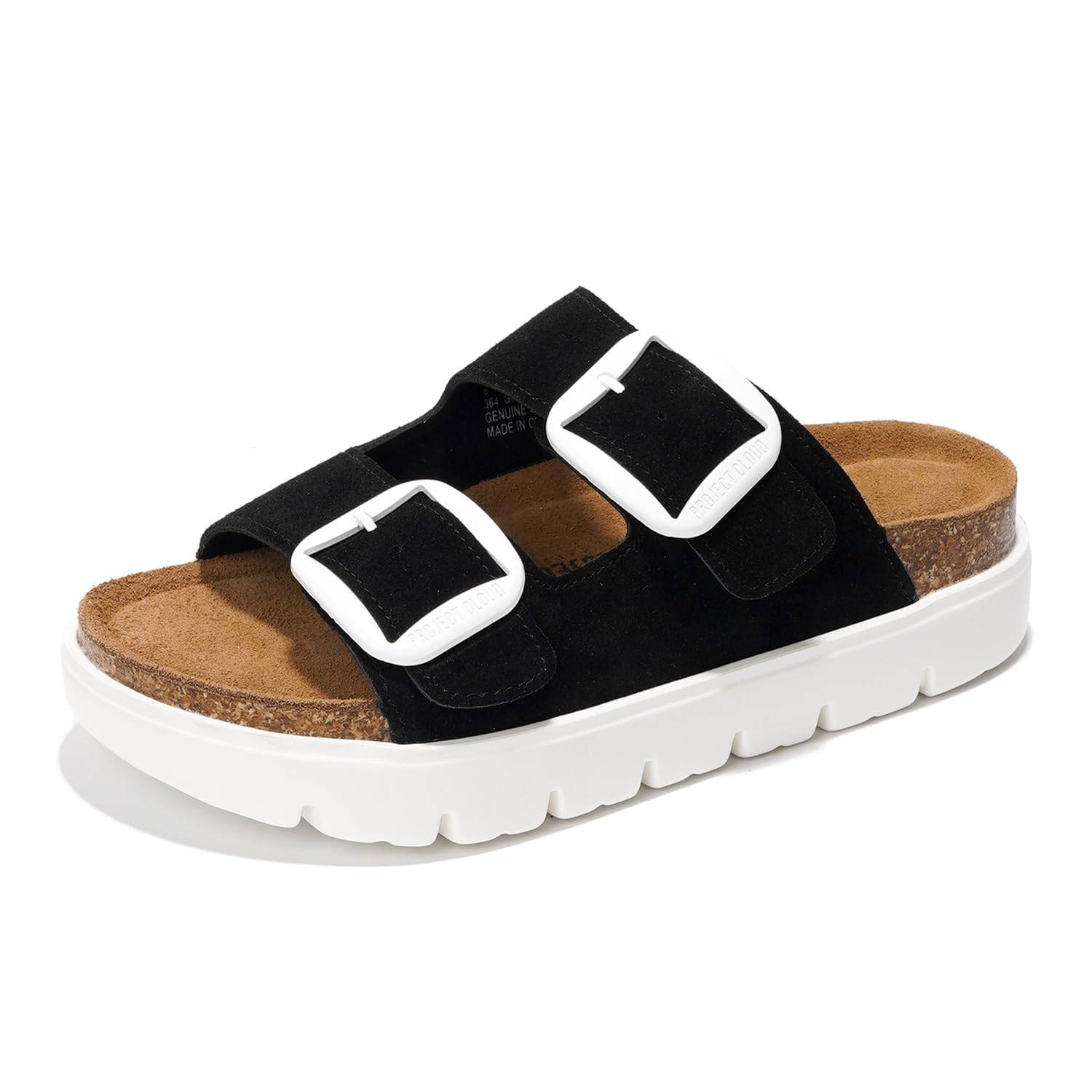 Greece Chunky | Sandalias de Plataforma de Cuero Genuino | Plantilla Plush | Antideslizantes