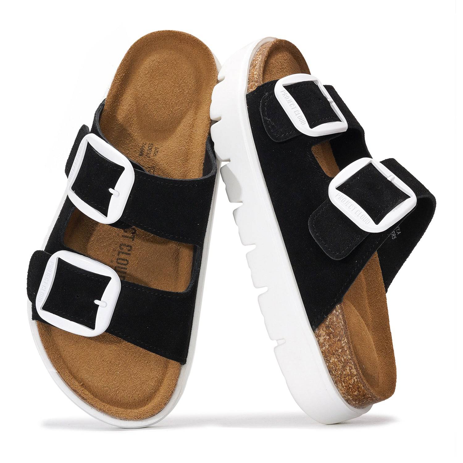 Greece Chunky | Sandalias de Plataforma de Cuero Genuino | Plantilla Plush | Antideslizantes