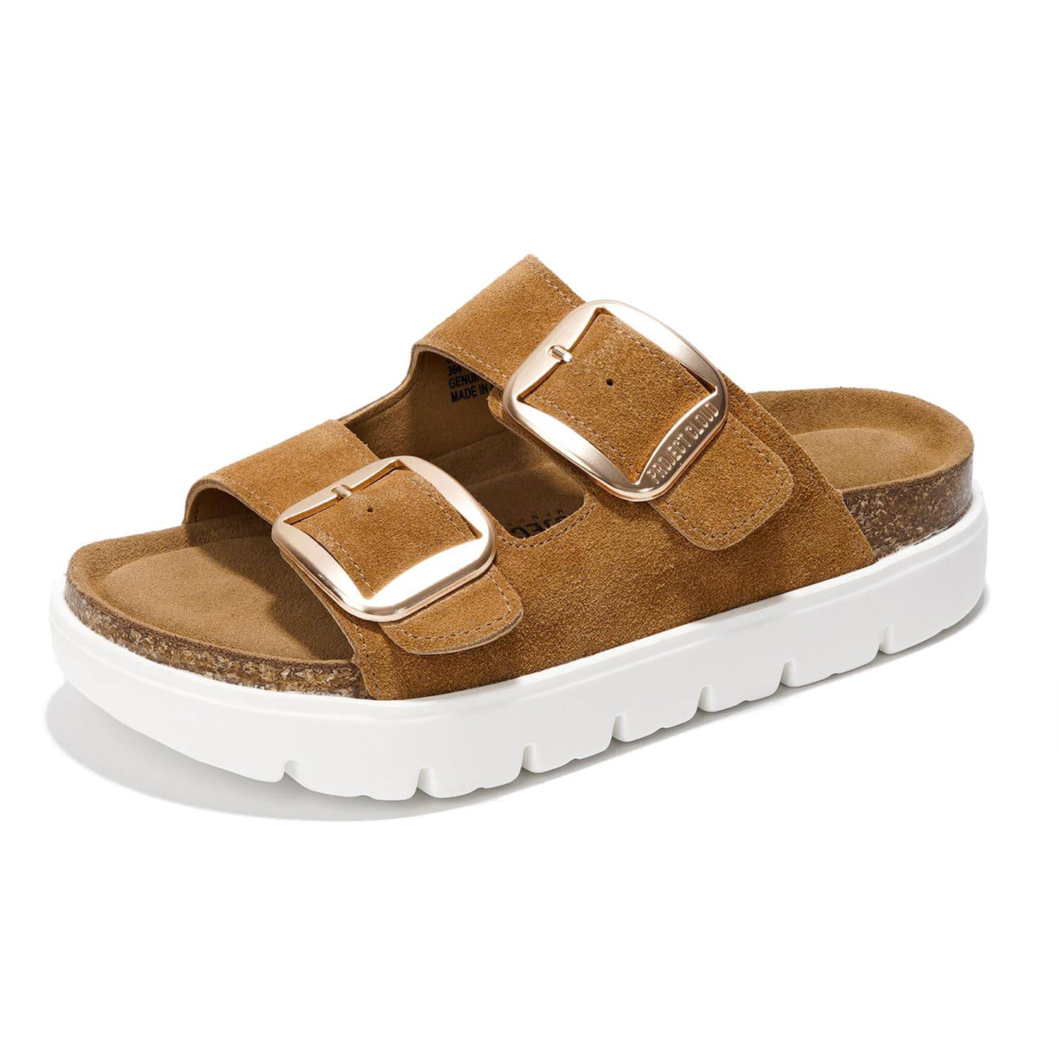 Greece Chunky | Sandalias de Plataforma de Cuero Genuino | Plantilla Plush | Antideslizantes