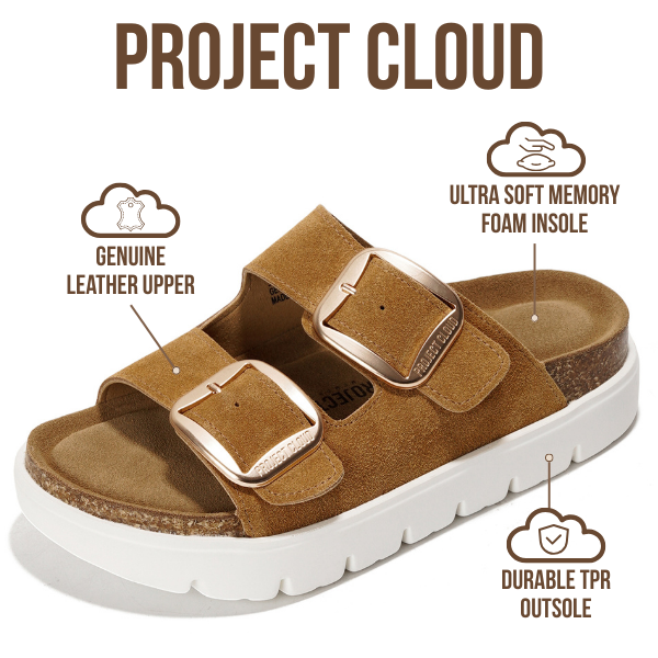 Greece Chunky | Sandalias de Plataforma de Cuero Genuino | Plantilla Plush | Antideslizantes