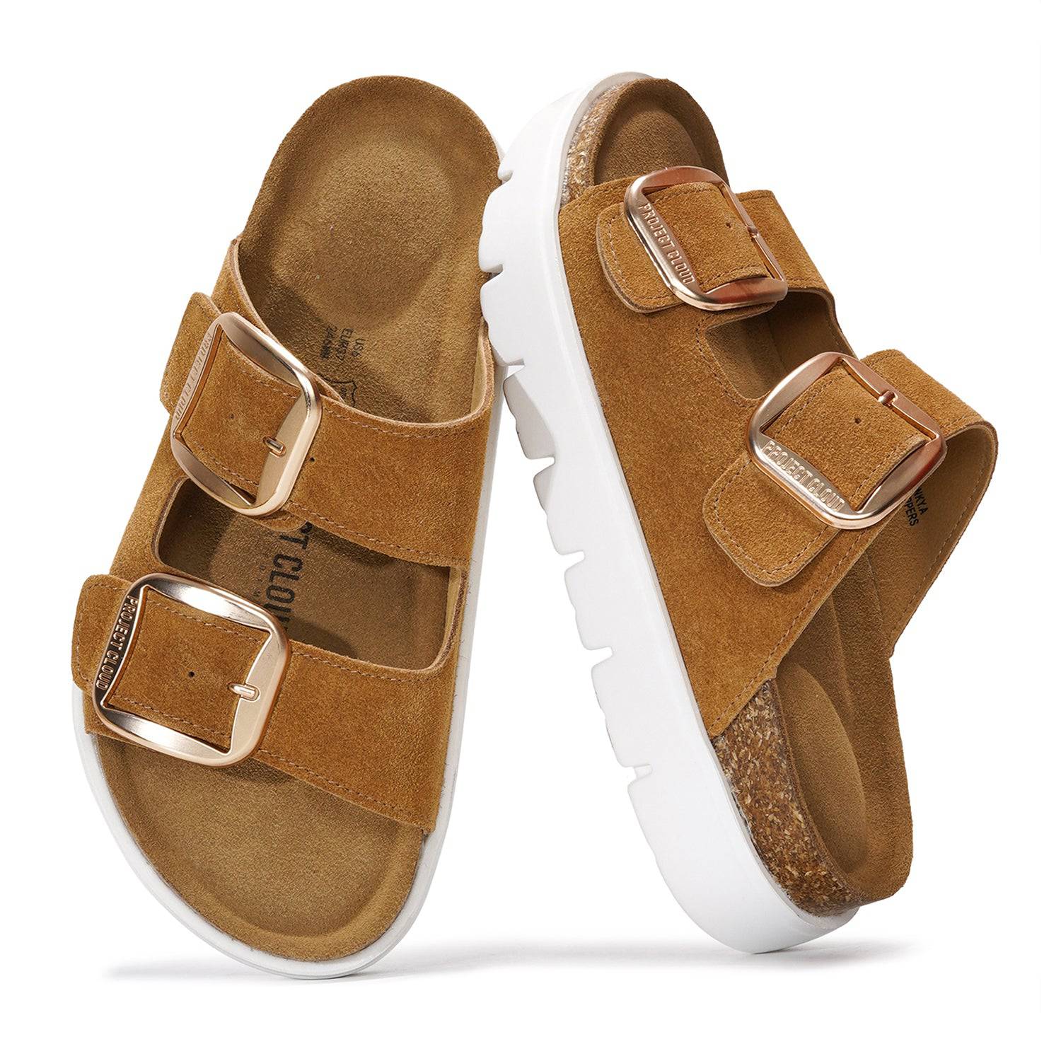 Greece Chunky | Sandalias de Plataforma de Cuero Genuino | Plantilla Plush | Antideslizantes