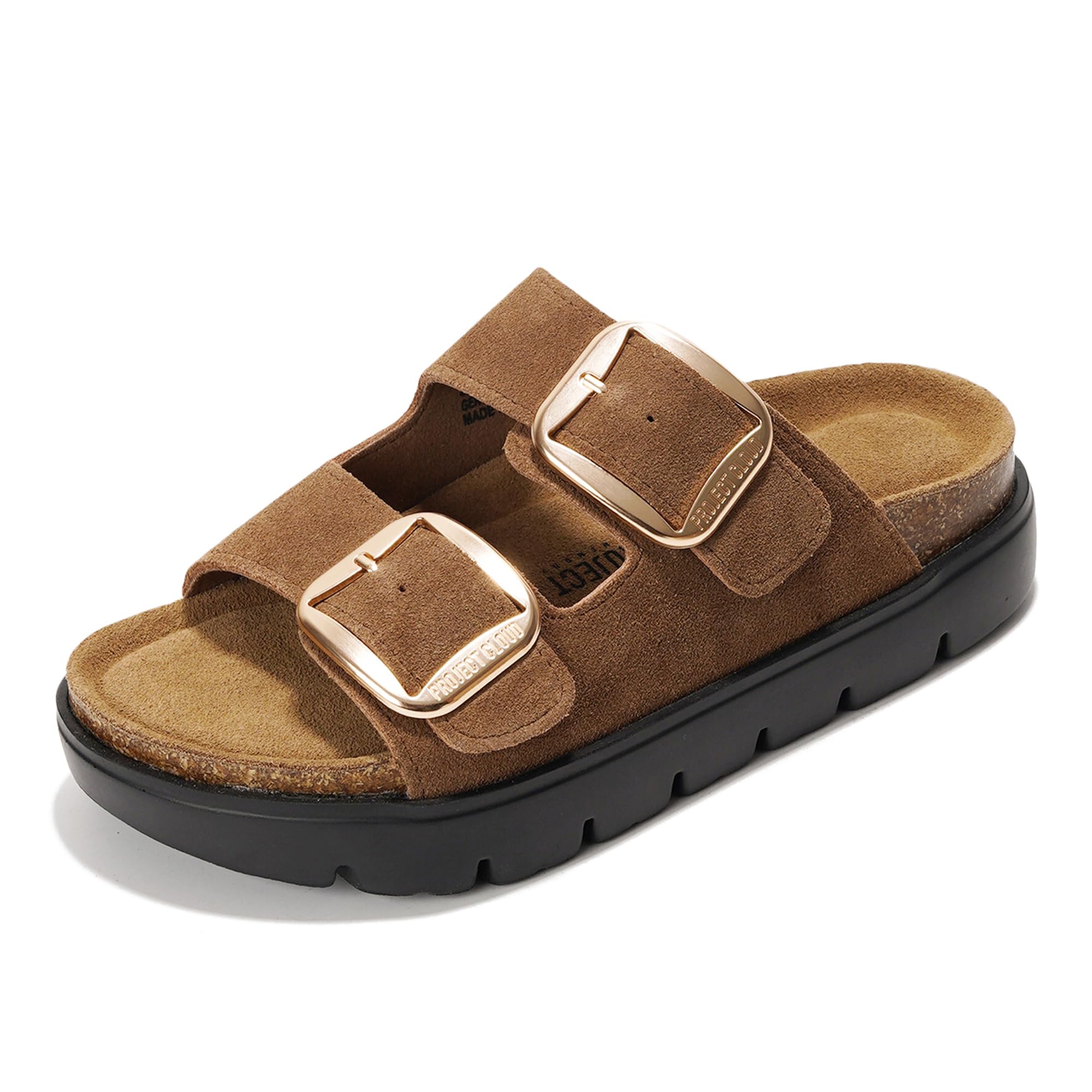 Greece Chunky | Sandalias de Plataforma de Cuero Genuino | Plantilla Plush | Antideslizantes