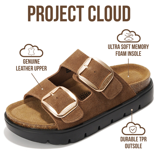 Greece Chunky | Sandalias de Plataforma de Cuero Genuino | Plantilla Plush | Antideslizantes