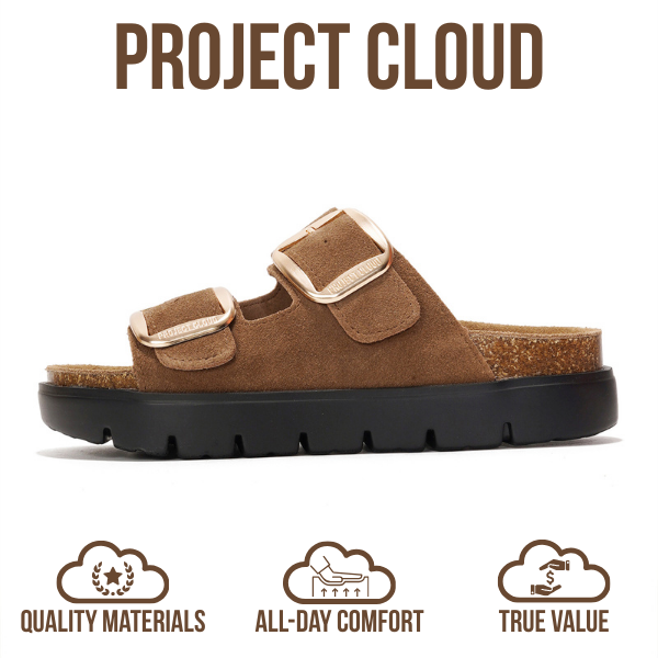 Greece Chunky | Sandalias de Plataforma de Cuero Genuino | Plantilla Plush | Antideslizantes