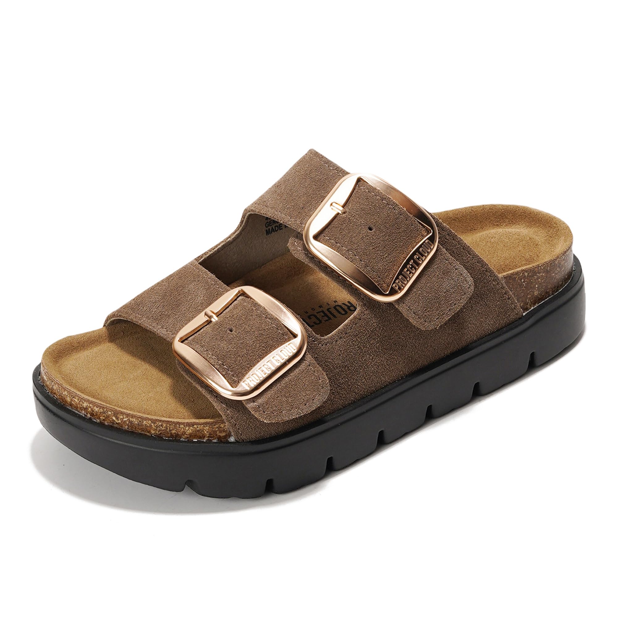 Greece Chunky | Sandalias de Plataforma de Cuero Genuino | Plantilla Plush | Antideslizantes