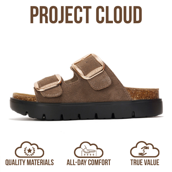 Greece Chunky | Sandalias de Plataforma de Cuero Genuino | Plantilla Plush | Antideslizantes