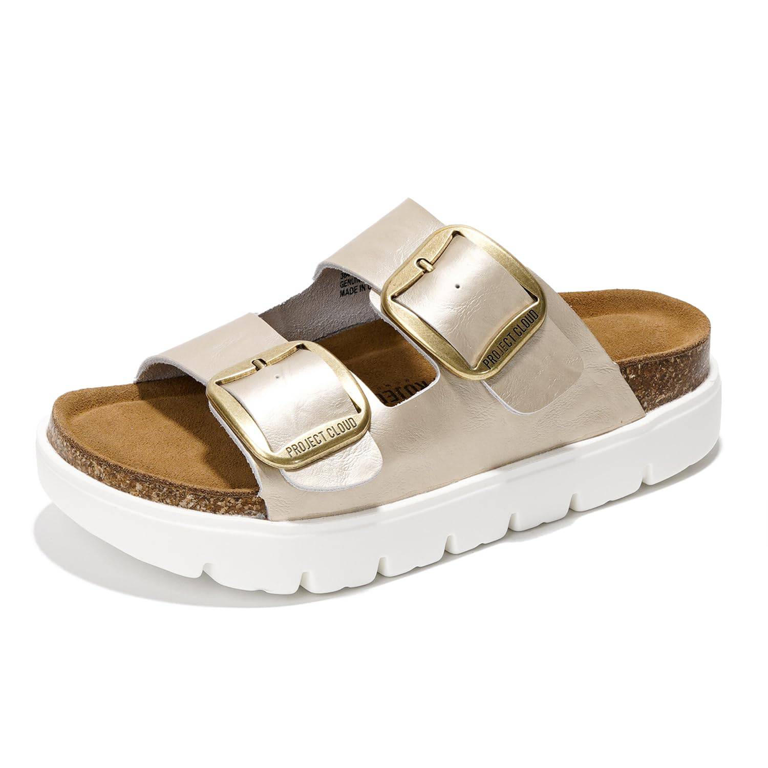 Greece Chunky | Sandalias de Plataforma de Cuero Genuino | Plantilla Plush | Antideslizantes