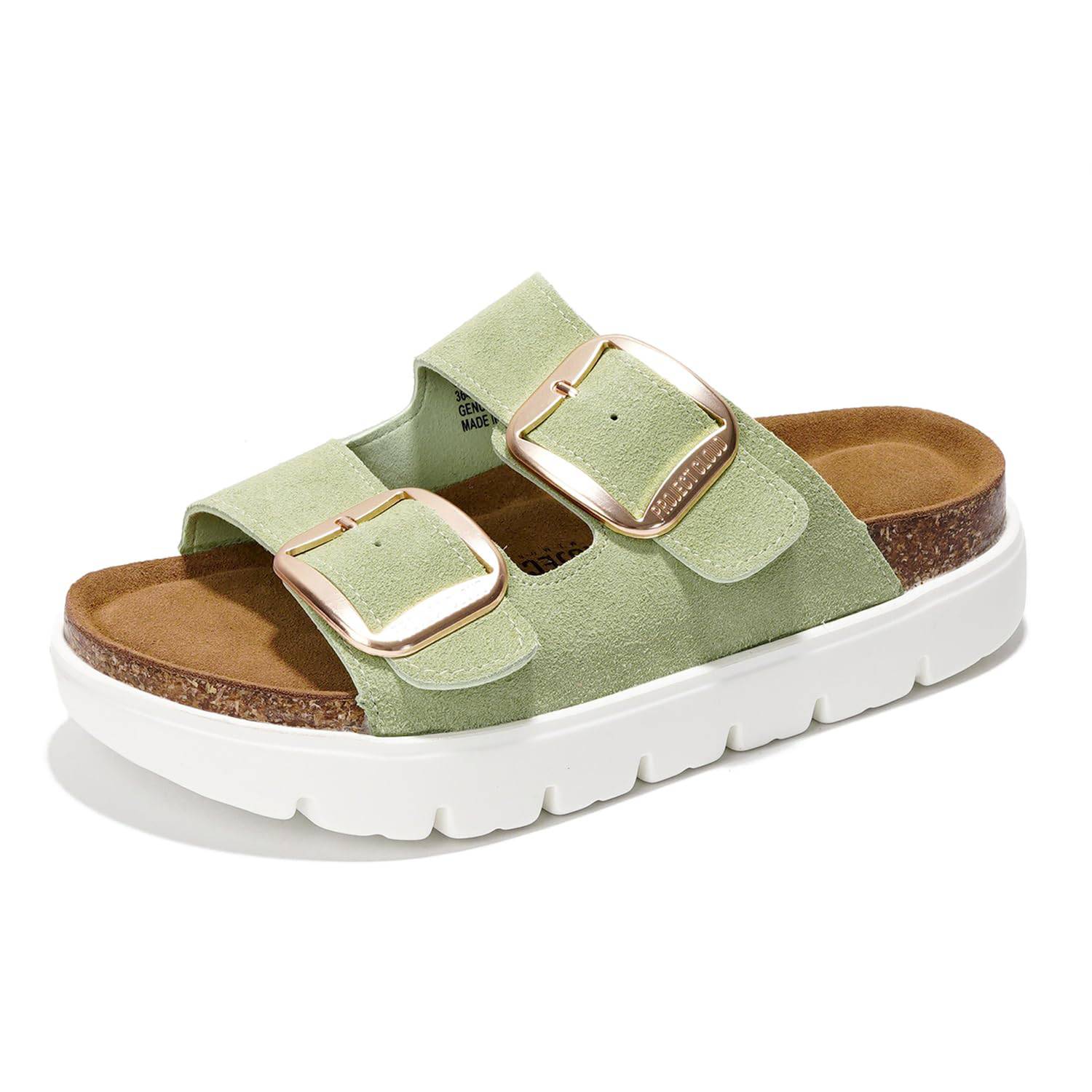 Greece Chunky | Sandalias de Plataforma de Cuero Genuino | Plantilla Plush | Antideslizantes