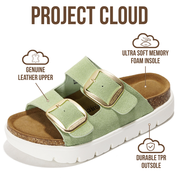 Greece Chunky | Sandalias de Plataforma de Cuero Genuino | Plantilla Plush | Antideslizantes