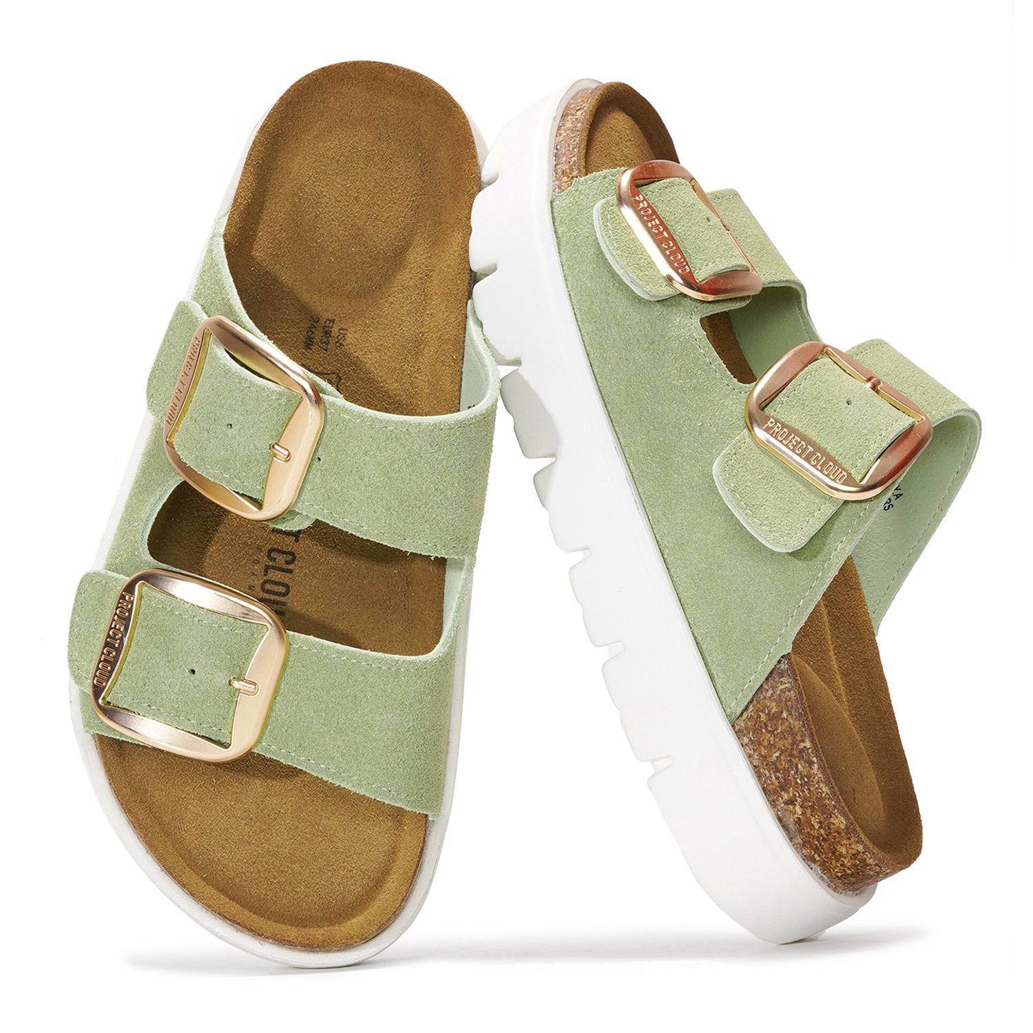Greece Chunky | Sandalias de Plataforma de Cuero Genuino | Plantilla Plush | Antideslizantes