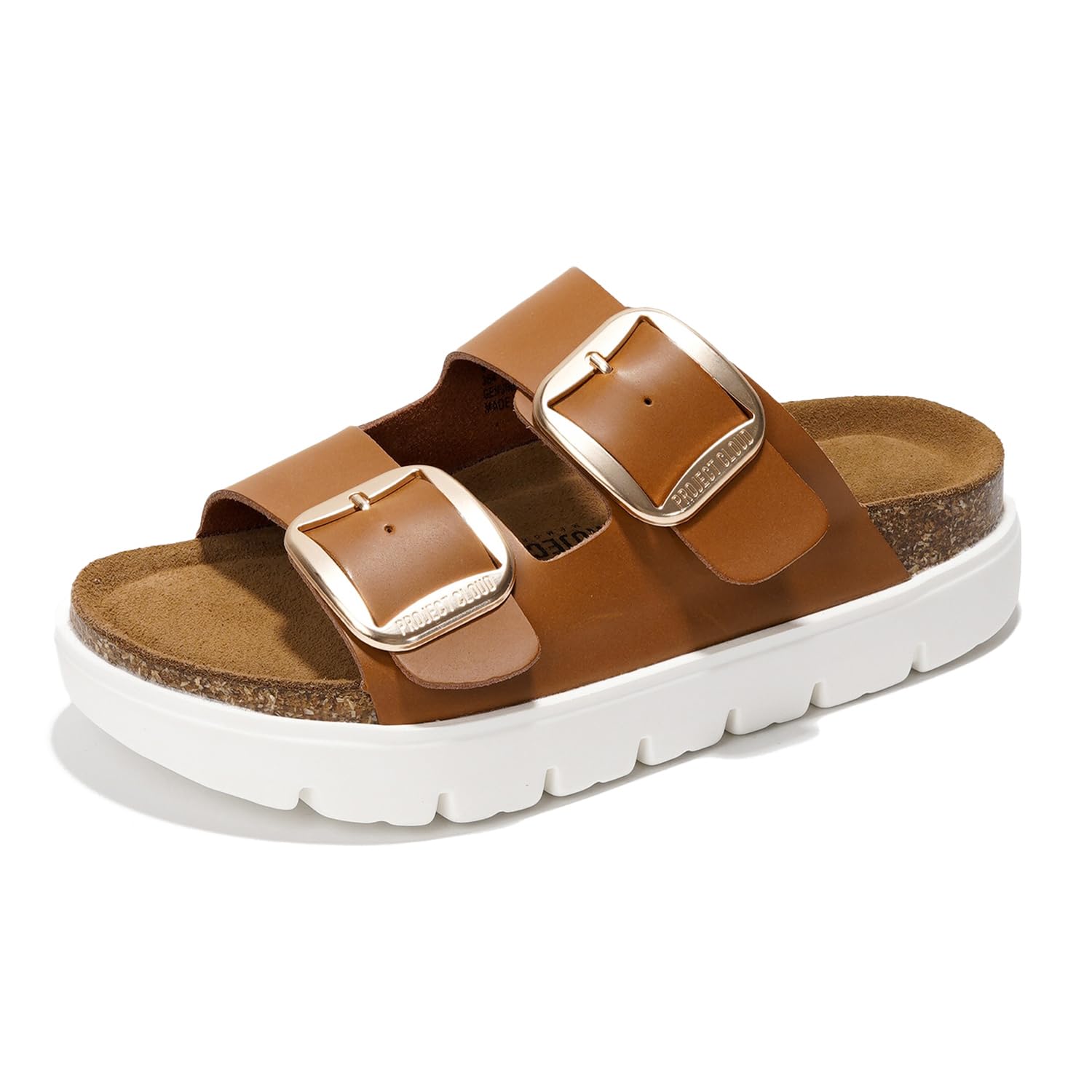 Greece Chunky | Sandalias de Plataforma de Cuero Genuino | Plantilla Plush | Antideslizantes