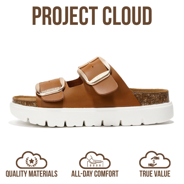 Greece Chunky | Sandalias de Plataforma de Cuero Genuino | Plantilla Plush | Antideslizantes