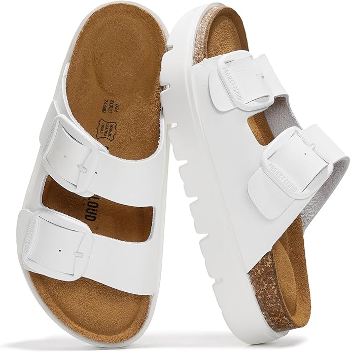 Greece Chunky | Sandalias de Plataforma de Cuero Genuino | Plantilla Plush | Antideslizantes