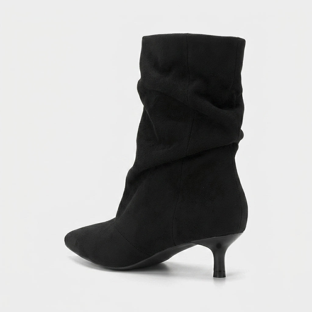 Emilia | Botas Slouchy de Ante - Negro