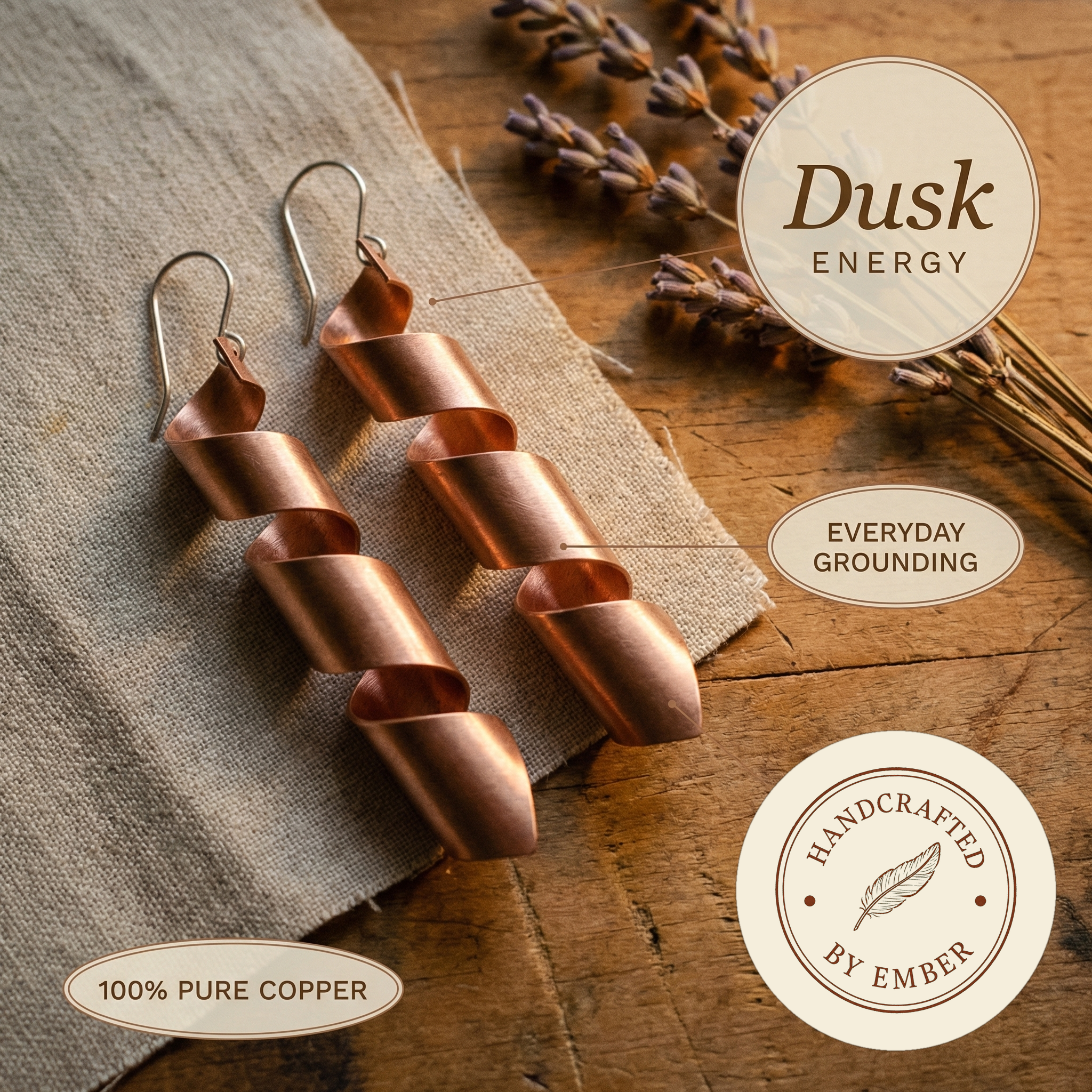 Aretes de Cobre Ember's Dusk