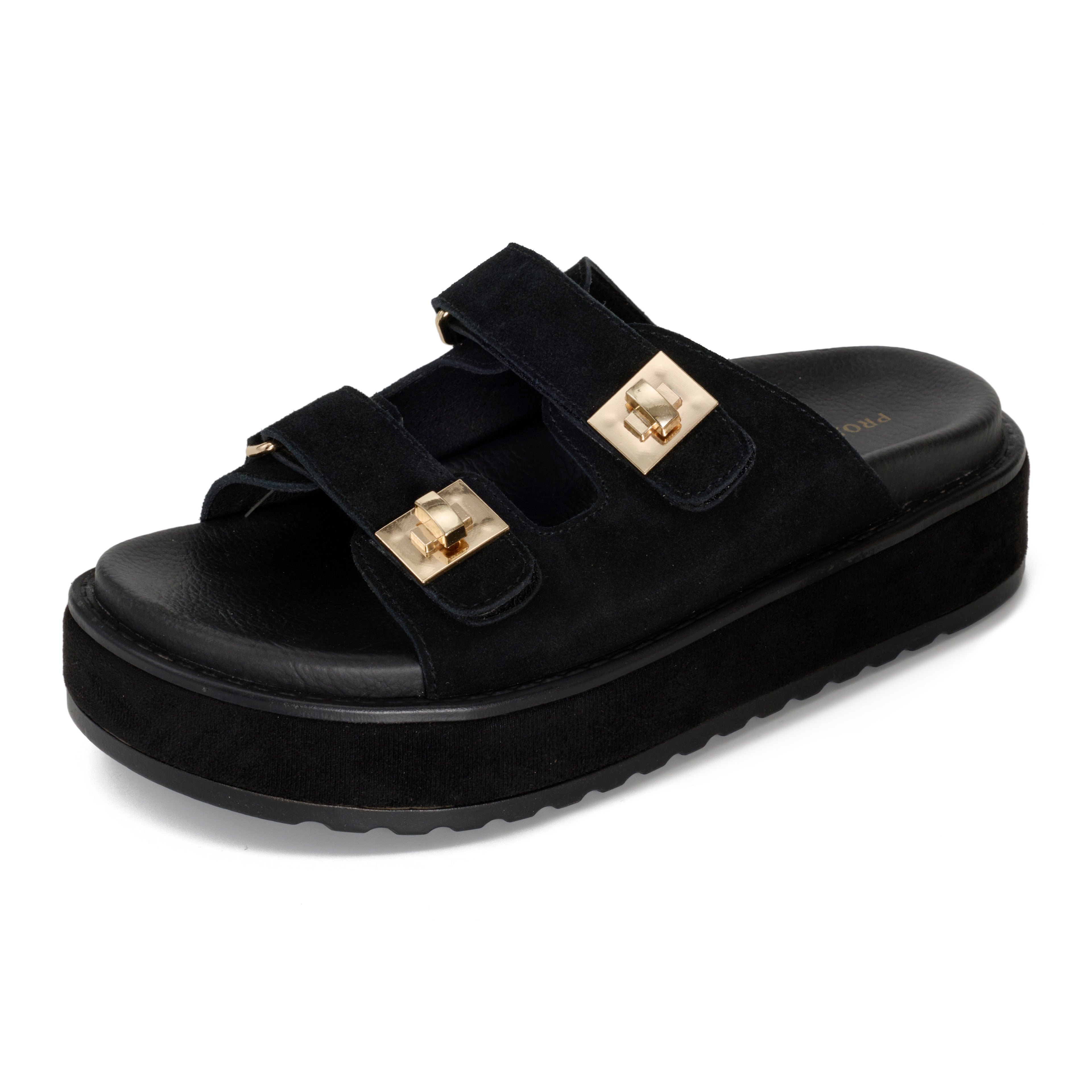 Havana | Sandalias de Plataforma de Cuero Genuino | Memory Foam | Ligeras | Antideslizantes