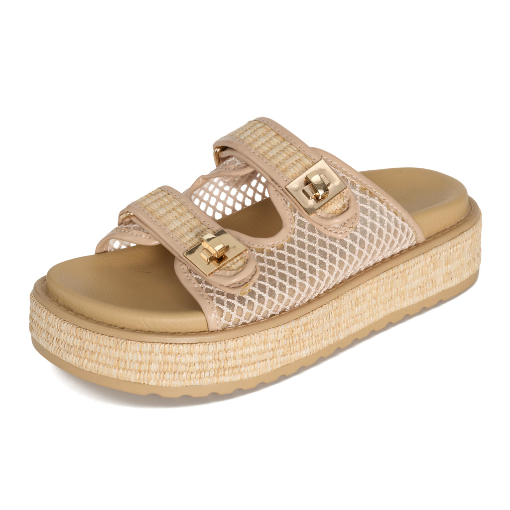 Havana | Sandalias de Plataforma de Cuero Genuino | Memory Foam | Ligeras | Antideslizantes
