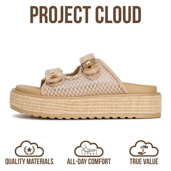 Havana | Sandalias de Plataforma de Cuero Genuino | Memory Foam | Ligeras | Antideslizantes