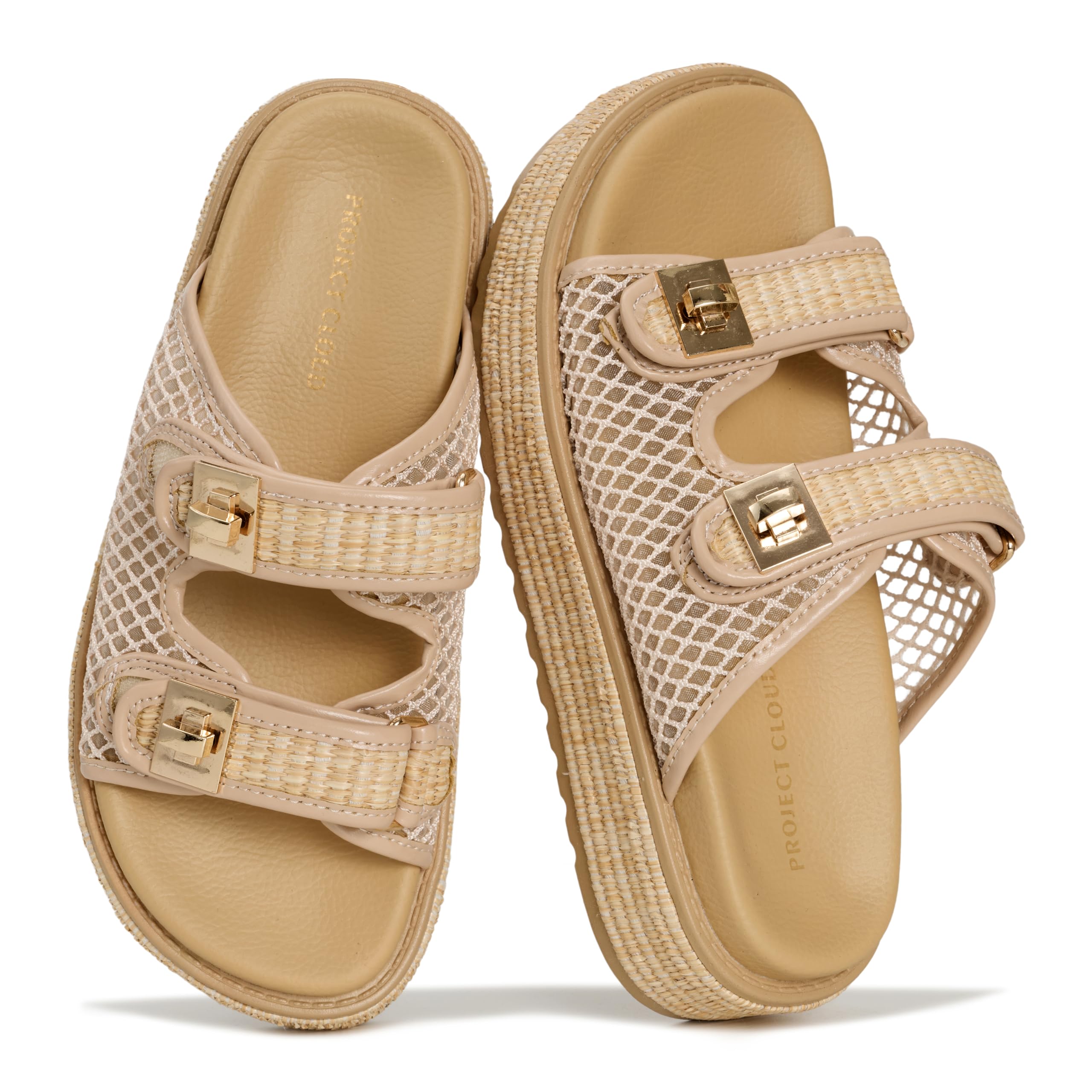 Havana | Sandalias de Plataforma de Cuero Genuino | Memory Foam | Ligeras | Antideslizantes