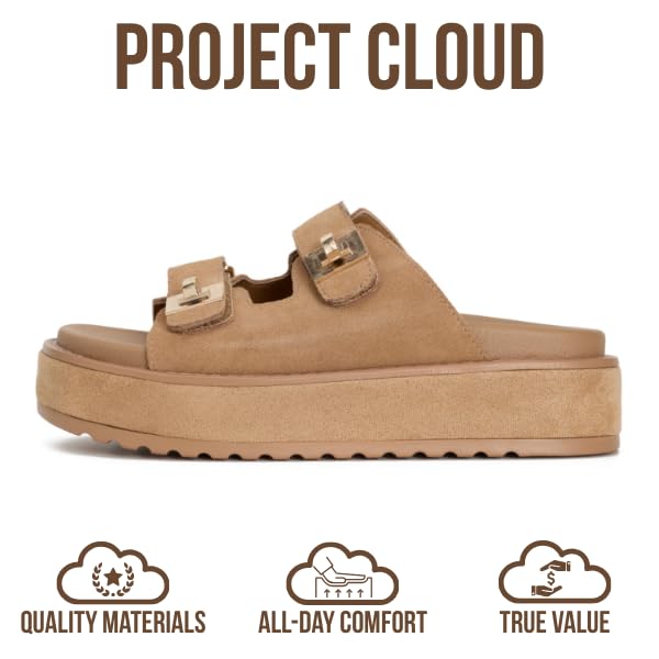 Havana | Sandalias de Plataforma de Cuero Genuino | Memory Foam | Ligeras | Antideslizantes