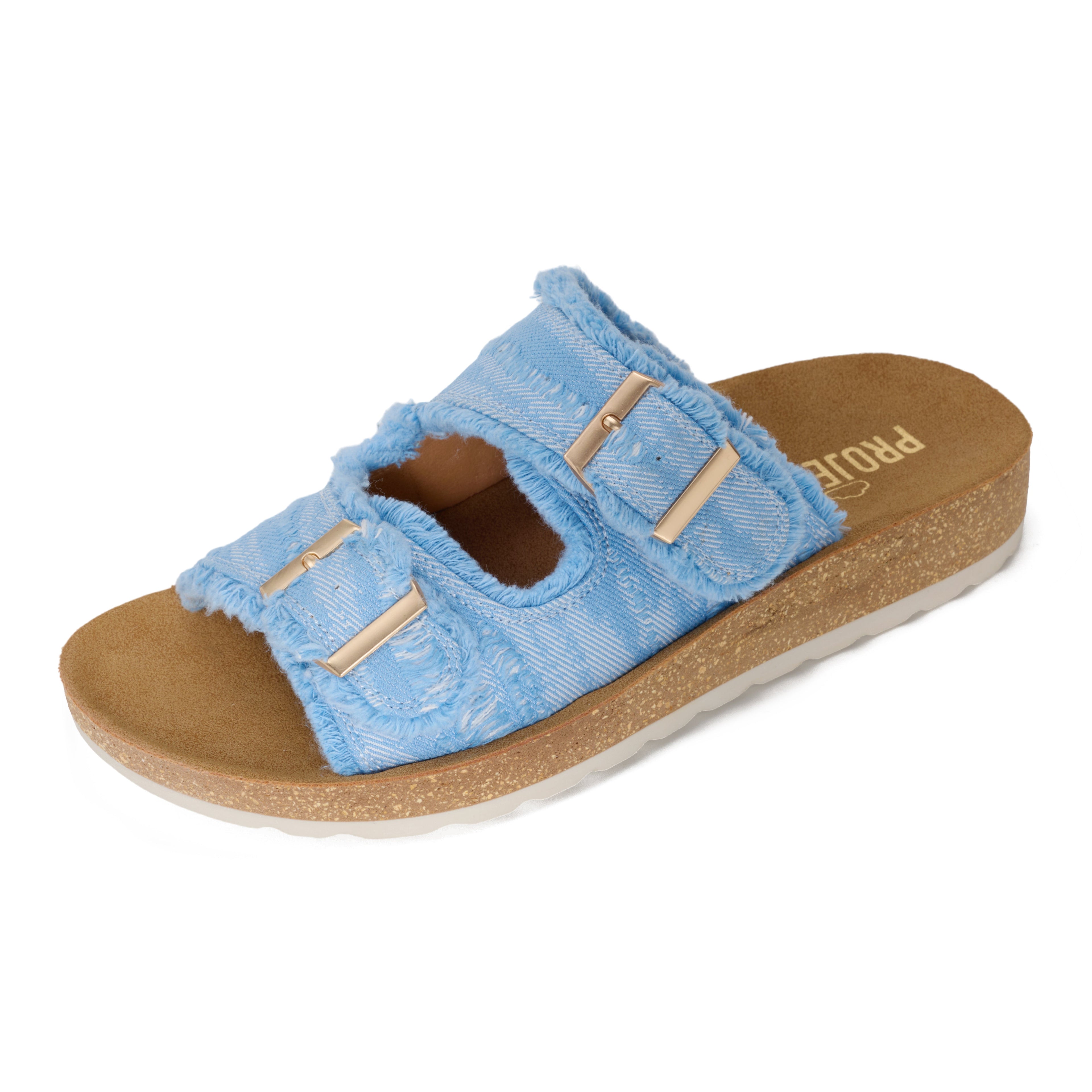 Light | Sandalias con Hebilla | Plantilla Suave y Acolchada | Ligeras | Antideslizantes