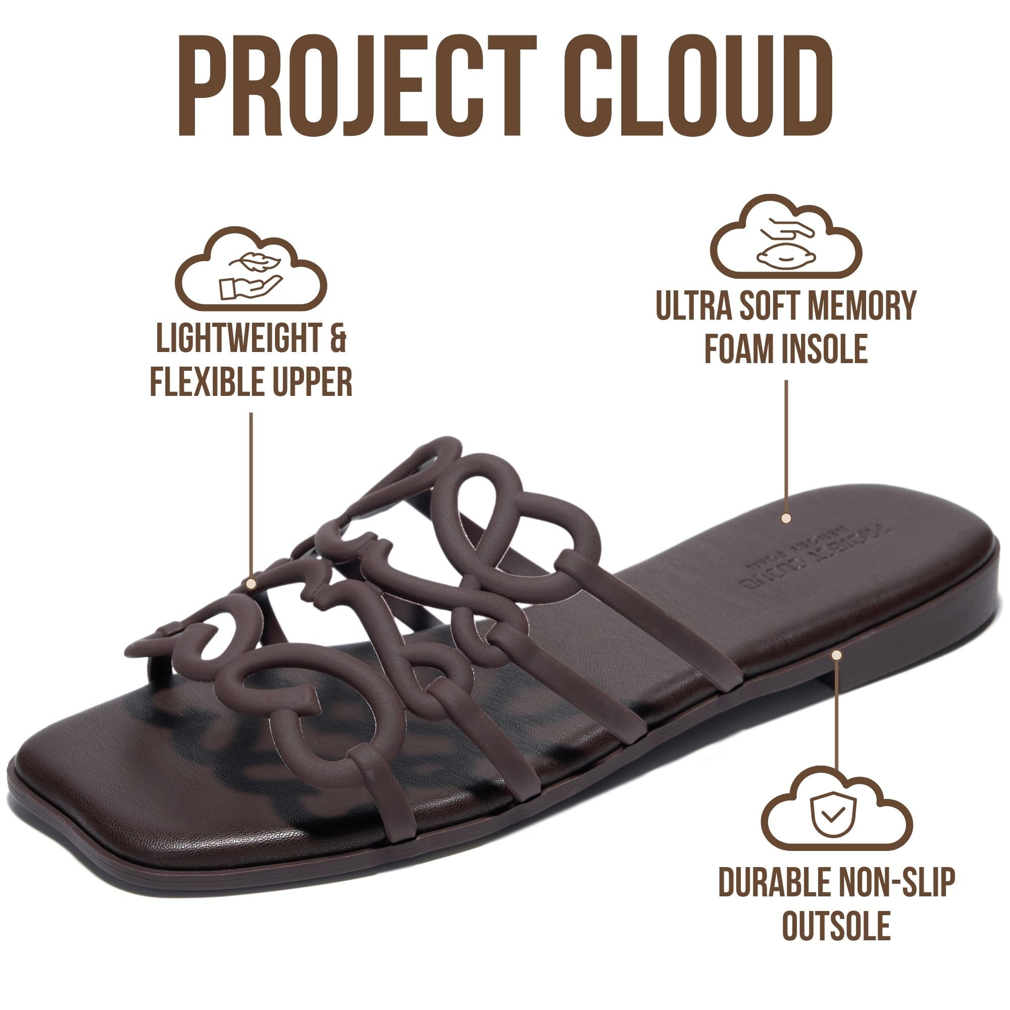 Lisa | Sandalias de Eco-Cuero 100% | Memory Foam | Ligeras | Antideslizantes