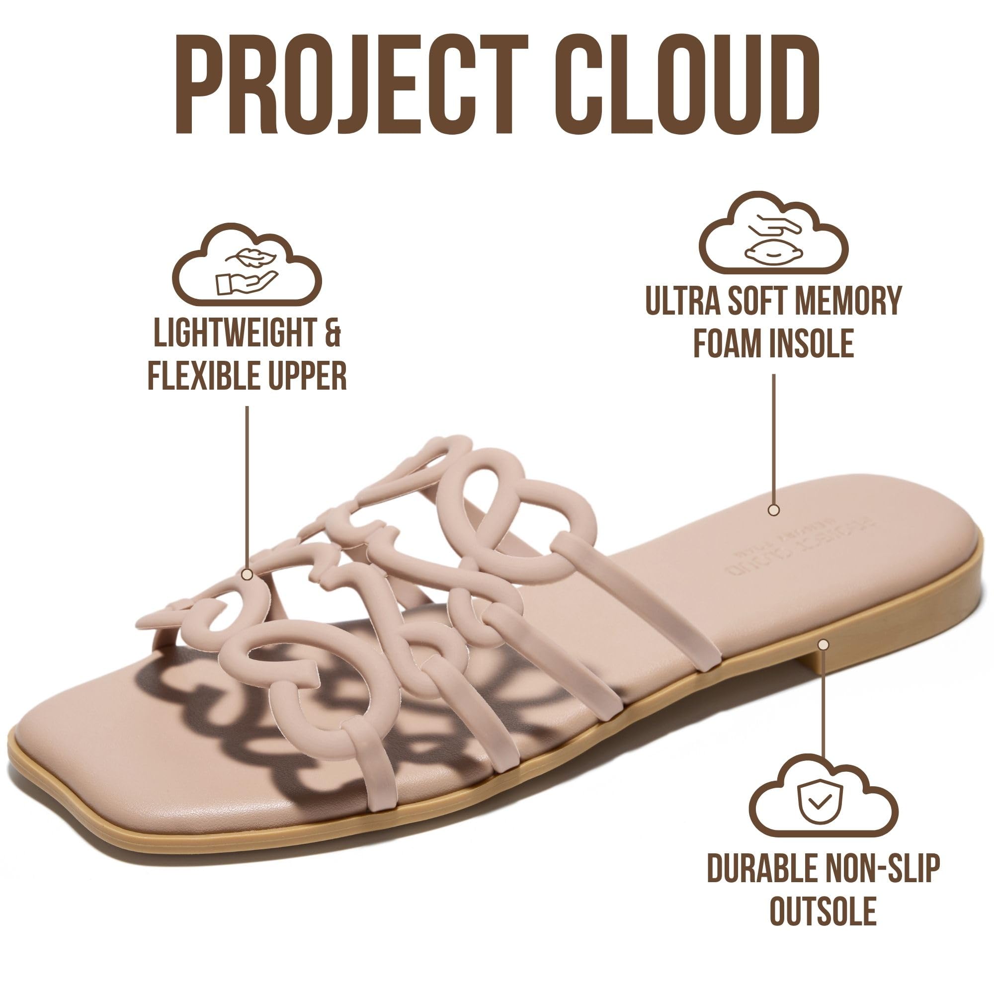 Lisa | Sandalias de Eco-Cuero 100% | Memory Foam | Ligeras | Antideslizantes